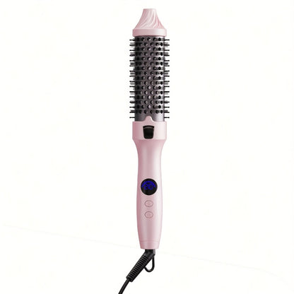Thermal Air Brush 2-in-1 Straightener & Curler – Blowout Brush with Negative Ion Technology, Frizz-Free Temp Control, Lightweight Travel Hair Styling Tool for Women