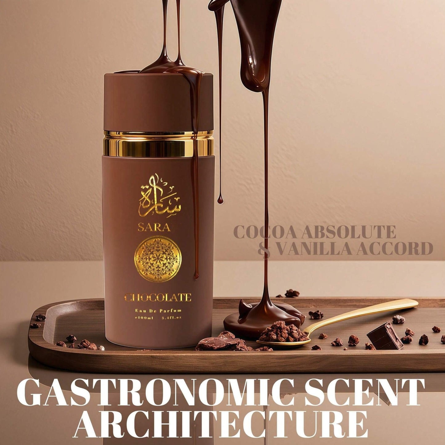 Women's Perfume Sarah Chocolate Gourmand Eau de Parfum — Long Lasting Sweet Floral Fragrance 3.4 oz | Cocoa, Vanilla & Amber | Romantic Gift for Her