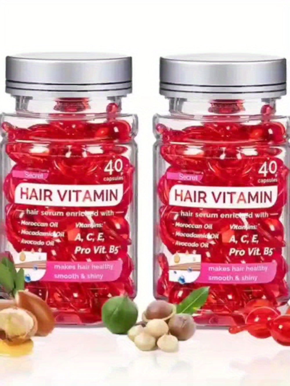 Rosemary Shampoo Set 3pcs — Onion Biotin Shampoo & Conditioner + Hair Vitamin Serum Capsules with Moroccan Macadamia & Avocado Oil | No-Rinse Hair Growth Kit