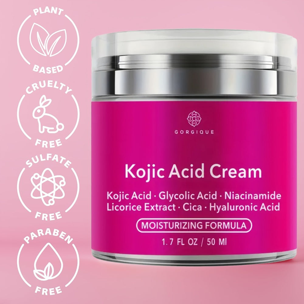 50ml/1.7oz Kojic Acid Cream, Deeply Hydrating And Moisturizing, Smoothing Skin, Contains Kojic Acid And Hyaluronic Acid, Dark Spots Look Reduced, Brightens Skin, Making Your Skin Look Younger