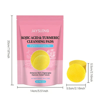 Cleansing Pads 180pcs Turmeric Niacinamide Citric Acid Deep Cleansing Makeup Remover Moisturizing Gentle for All Skin Types Women Skincare