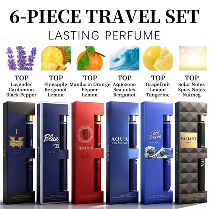 Men's Cologne Gift Set 6 Piece Eau de Toilette Travel Spray – Long Lasting Fragrance Sampler Kit 1.18 oz Each, 6 Different Scents for Men, Perfect for Valentine's Day, Dating, Parties & Daily Wear