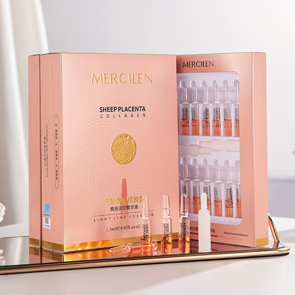 Mercilen 1.42oz Hydrating Serum with Glycerin & Collagen - Alcohol-Free Light Beige Care for Normal to Sensitive Light Beige, Moisturizing & Brightening, Fragrance-Free, Unisex Skincare, Skincare Routine, Sleek Packaging, Alcoholfree Formula