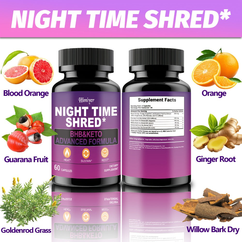 Buy 2 Get 1 Free - NIGHT TIME SHRED Mask - Contains 22% Caffeine, Goji Berries, And Dandelion Root Stems to Help Metabolism And Shape Your Ideal Body - Sleep, Stress, Antioxidants.