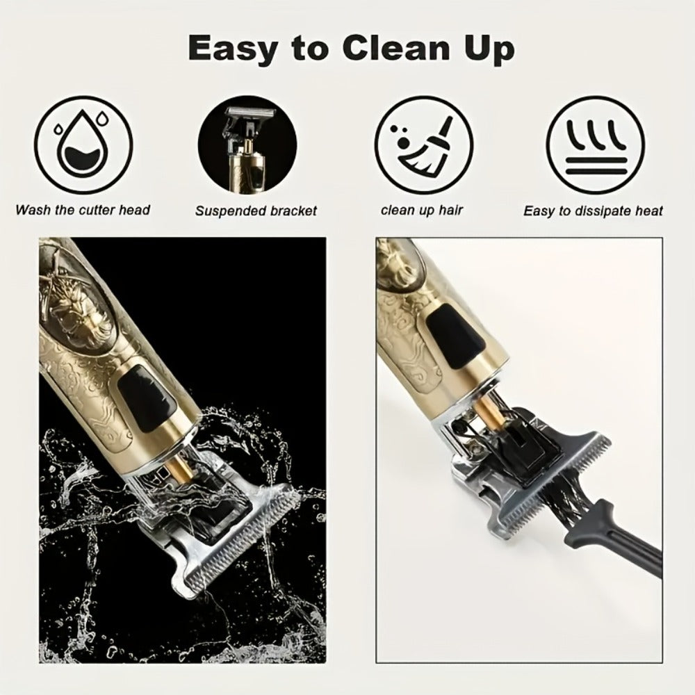 Professional Men'S Beard Trimmer with Zero Contour Design - Rechargeable Lithium Battery, ABS Plastic Body, USB Charging, Includes Limit Comb, Hair Care Accessory | Modern Hair Care | Durable Hair Care, Hair Trimmers