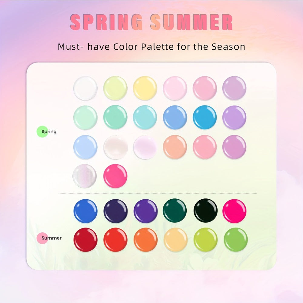 Gel Nail Polish Set 32 Colors Nude Gray Pink Blue Floral Rhapsody Series Pastel Paint Can Be Soaked UV Four Seasons Manicure Starter Set Women's Gift