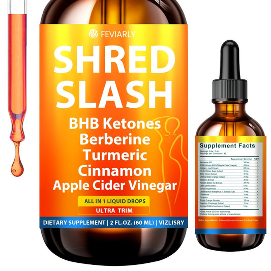 Lipo Slash 16-in-1 Liquid Drops, Natural Weight Goals for Women and Men, Supports Gut Health, Curb Cravings, Hunger Balance, BHB Ketones, Berberine, Turmeric, Cinnamon, Apple Cider Vinegar, Probiotics, Orange Flavor, Activate Level Up