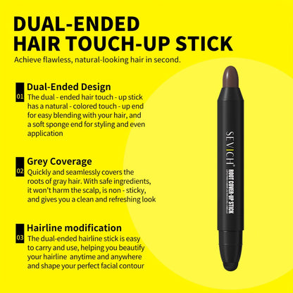 Hair Dye Pen for Men – Root Cover Up Stick, Beard & Gray Hair Color Pen, Long-Lasting High Coverage, Perfect Hairline Touch-Up, All Hair Types – Black & Dark Brown