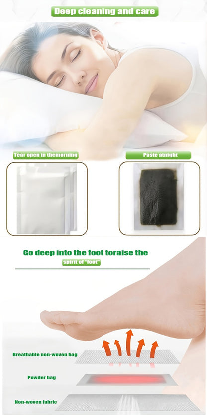 Foot Patches Detox Bamboo Vinegar Ginger Lavender Natural Plant Ingredients Deep Cleansing Moisturizing Foot Pads Massage Relaxing Foot Care Home Portable Health