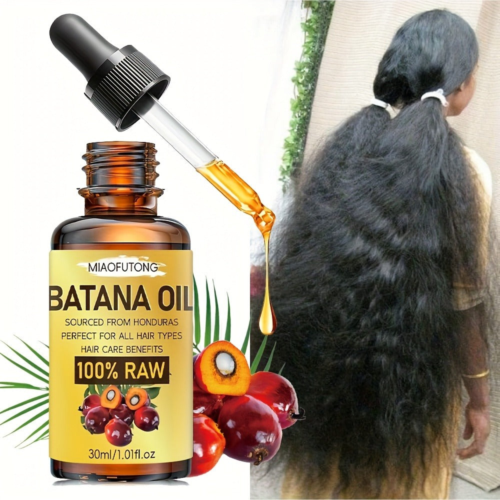 Batana Essential Oil 30ml — Cold-Pressed Scalp Strengthening & Hair Nourishing Oil for Hair, Eyelashes & Eyebrows | Repairs Damage & Soothes Dry Scalp | All Hair Types Unisex