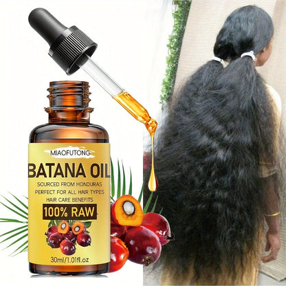 Batana Essential Oil 30ml — Cold-Pressed Scalp Strengthening & Hair Nourishing Oil for Hair, Eyelashes & Eyebrows | Repairs Damage & Soothes Dry Scalp | All Hair Types Unisex