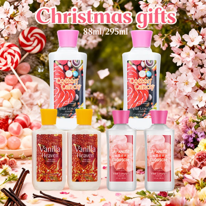 Body Lotion Moisturizing Hand Cream with Vitamin C & Glycerin - Multiple Scents Japanese Cherry Blossom Vanilla Cotton Candy Deep Hydrating Lotion for Dry Skin All Skin Types Women Men