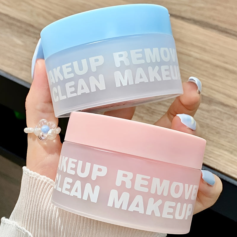 Xixi Makeup Remover Balm - Gentle Hydrating Cleansing Balm with Cold-brewed Peach, Fast-Melting No Residue Formula, Pastel Blue & Pink, for Sensitive/Neutral Light Beige - Spa-like Makeup Removal at Home