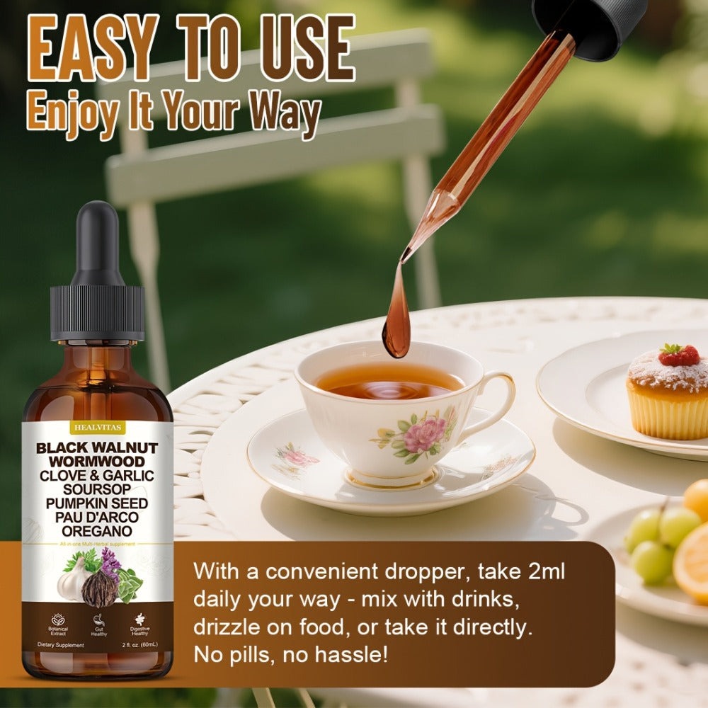 Premium Black Walnut Wormwood Tincture-All-In-One Multi-Herbal Drop, with Oregano Garlic & Berberine, Support Gut Health, Digestive Health, Cleanse, Gut Health Supplement, Gut-Friendly, 2fl.oz