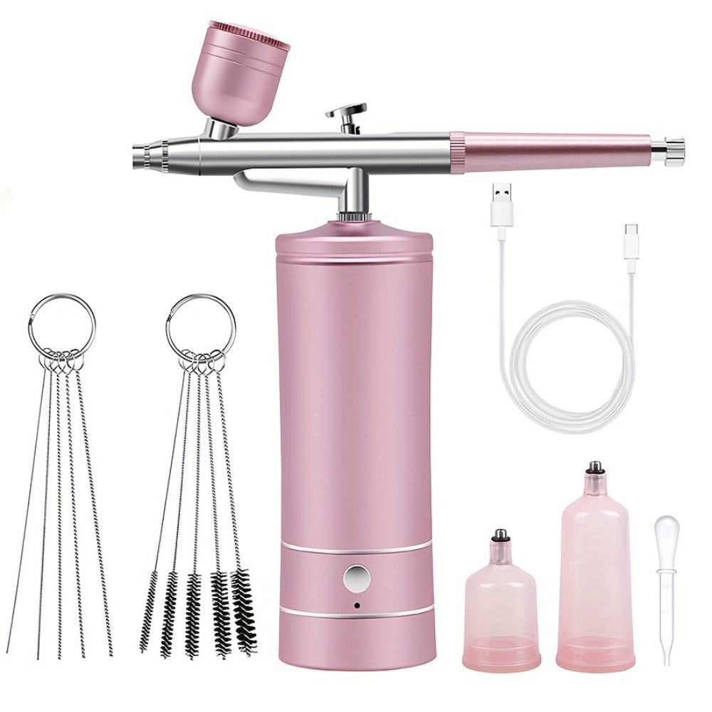 USB Rechargeable  Airbrush Kit: Portable, Versatile, And Safe Compressor for Crafts, Tattoos, Cake Decorating & More with Cleaning Kit