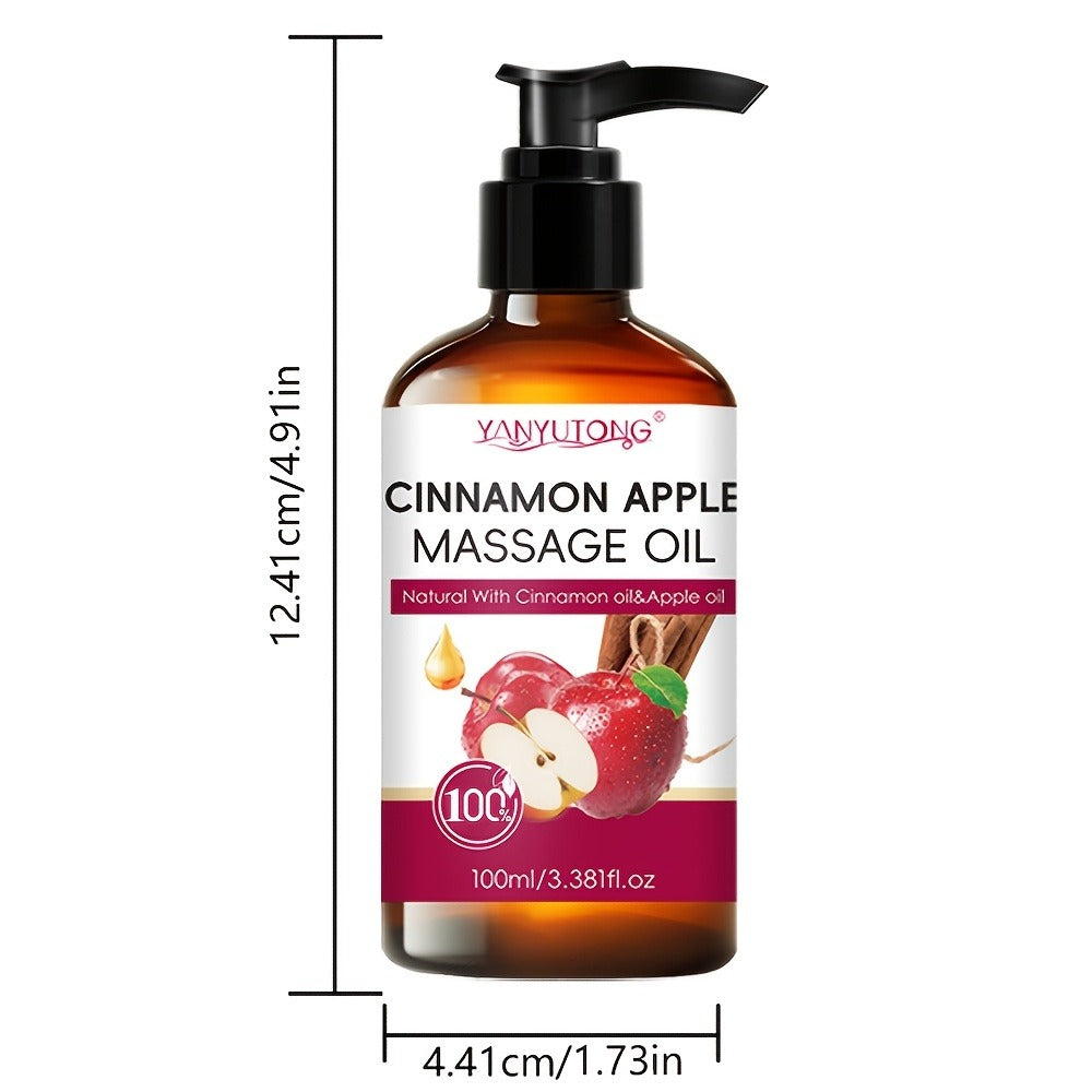 [Natural]3.38oz Moisturizing Massage Oil - Nourishing Formula with Cinnamon Apple, Turmeric, Rosemary, Lavender & Cherry Blossom. Suitable for All Skin Types, Gentle & Non-Irritating. Must-Have Skincare | Natural Ingredients | Ideal Holiday Gift