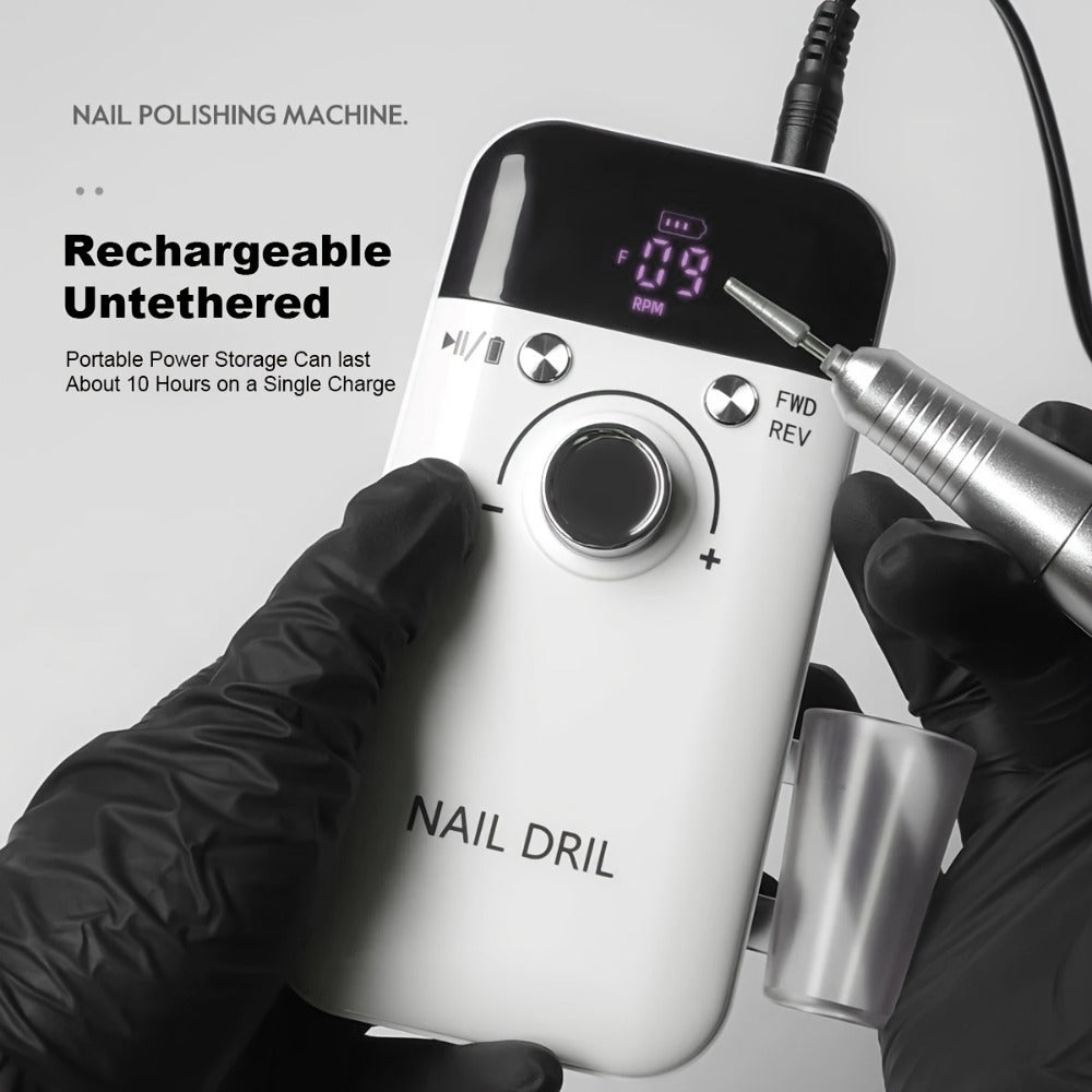 45000RPM Electric Nail Drill Machine with LCD Display Low Noise Rechargeable Nail File for Gel Polish Removal and Nail Polishing