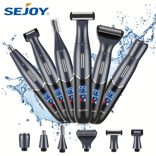 Electric Razor for Women & Men 6-in-1 Bikini Trimmer Hair Remover Kit - Face Eyebrow Nose Arms Legs Pubic Wet Dry Painless Shaver
