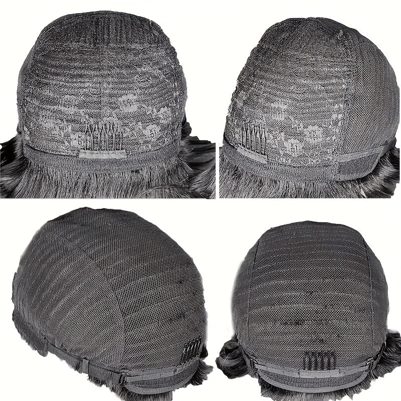 Brazilian Human Hair Wig Suitable for Skin Tones - Short Pixie Cut with Bangs, Glueless Layered Machine-Made Wig, Density & for Daily Wear, Throw-On-and-Go Short Black Hairpiece