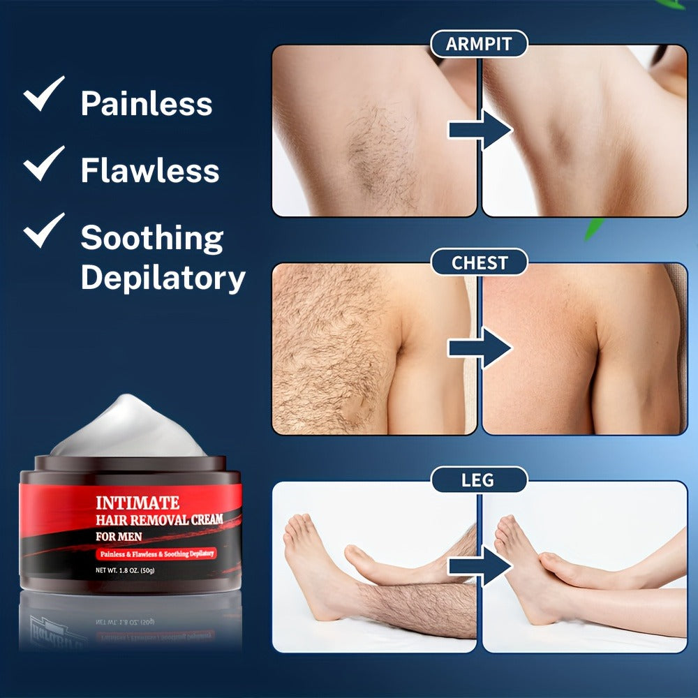 Cream for Removing Men'S Body Hair - A Quick And Safe Solution for Chest, Back, And Body Hair - Gentle, And Depilatory for Coarse Unwanted Hair - 1.8 Oz (50 G)