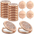 16pcs Pocket Mirror Inspirational Cosmetic Mirror Easter Gift Party Gift Purses Compact Mirror Travel Magnifying Rhinestone Bridesmaid Mirror Thank You For Women Girls Friends Nurse Wedding