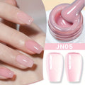 BORN PRETTY 0.34oz Jelly Gel Nail Polish Pink Nude Transparent Skin Color Soak Off LED Jade Nail Art Semi Permanent Varnish