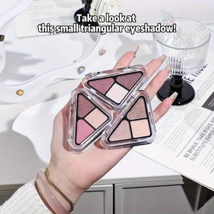 Eyeshadow Palette Mini 3-Color Matte & Shimmer Eye Shadow Kit Compact Travel-Friendly with Makeup Brush for Everyday & Touch-Up Women Makeup Gift