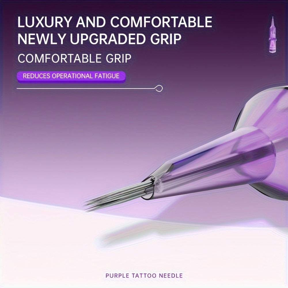Tattoo Cartridge Needles Purple RL RS RM M1 Mixed Sizes - Tuffking Professional Disposable Liner Shader Magnum Needles for Tattoo Artists & Beginners 30 50pcs