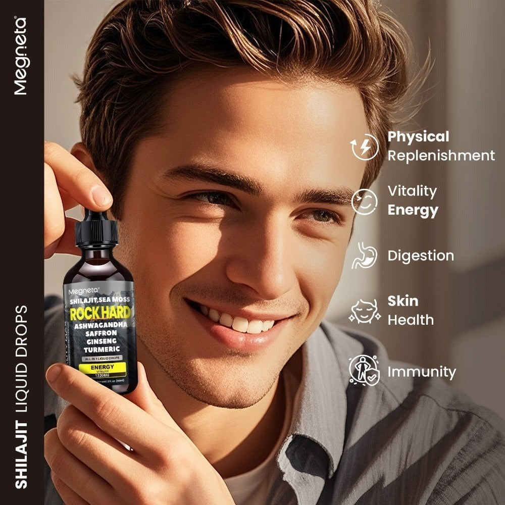 [Dual Power Rock Hard]Maca PILLS with Free Shilajit Drops|Premium Formula with Maca, Shilajit, Ashwagandha, Sea Moss, Elderberry, Ginger &Saffron |All In 1 Supplements|Unleash the Beast, Plant-Based, Men's Health, Adaptogenic|1 Month Supply