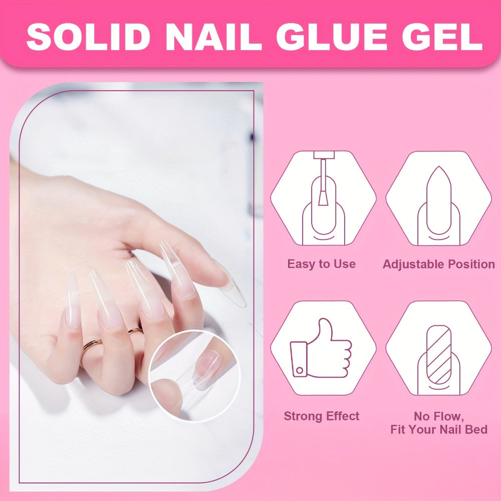 SHEFFYASuper Strong Nail Glue for Press On Nails, Nail Tips & Acrylic Nails (0.27oz) Brush On Glue for Press Ons, Tips & Acrylics - Long Lasting, Maximum Strength, Mess-Free Application