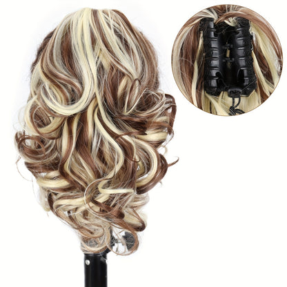 Claw Clip Ponytail Extension 8 Inch Heat Resistant Synthetic Hair for Women Multi Color Dark Gray Black Brown Golden Khaki Daily Casual Halloween