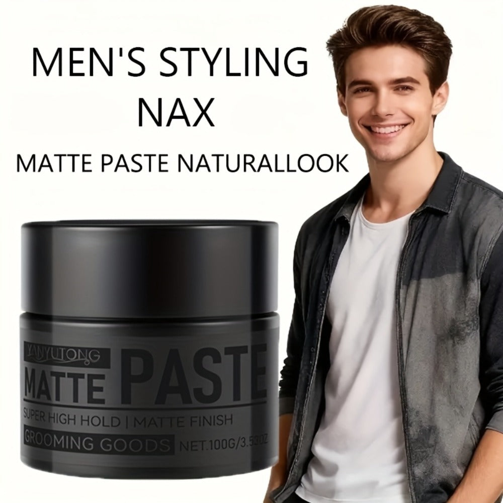 Men's Hair Paste Matte Cream 100g | Non-Greasy Salon Style Styling Gel | Plant Squalane & Argan Oil | Easy Hold & Natural Finish for All Hair Types