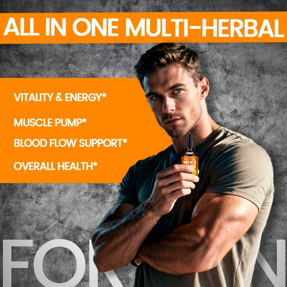 Booster for Men, Men's Hard Liquid Drops, Men's Daily Support, Drive, Long-Lasting, Level Up Manhood, Boost Your T, Support Mood, Rock Hard, Men's Multivitamin with Shila, Maca, Longjack, Fast-acting for Women &men