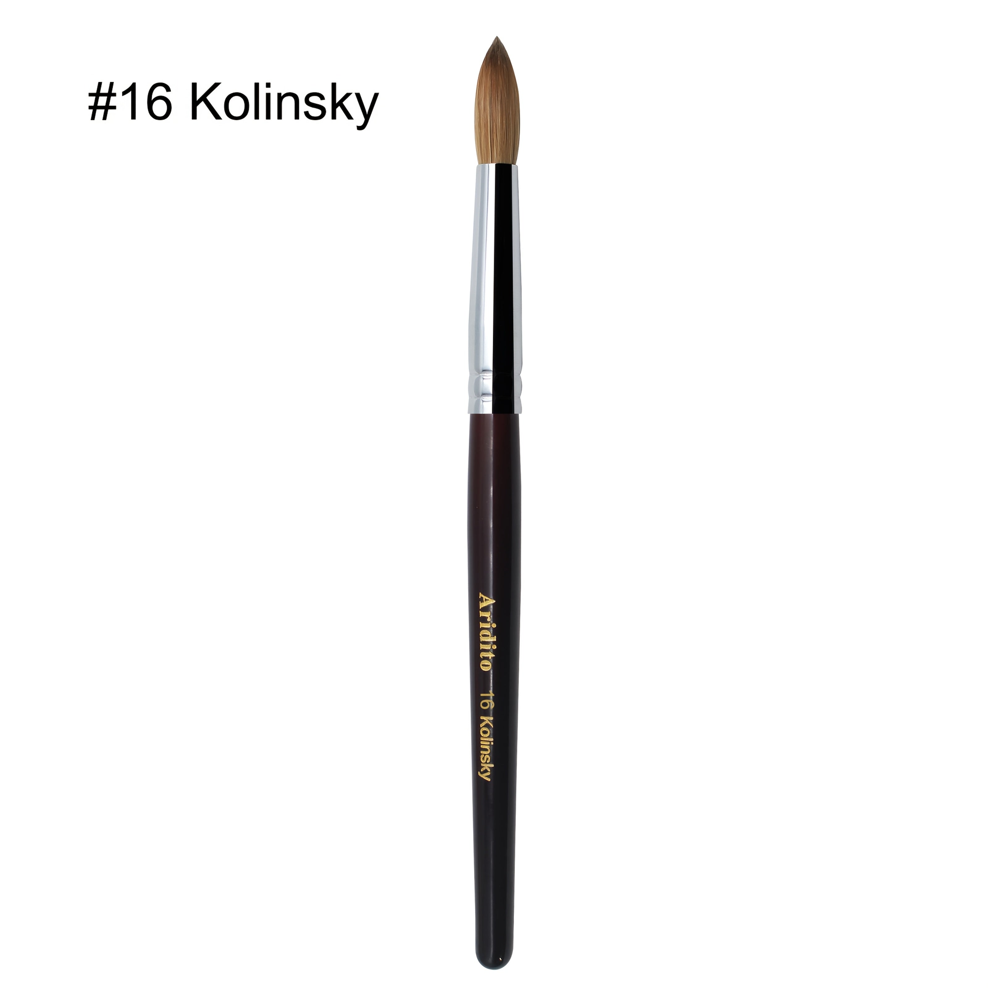 Aridito Round Head Kolinsky Acrylic Nail Art Brush Red Wine Color Wooden Handle for Professional Manicure Home Salon (Size 8 10 12 14)