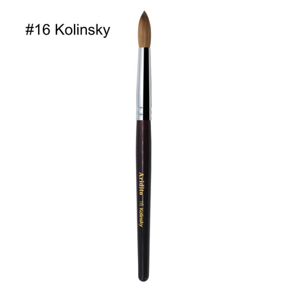 Kolinsky Acrylic Nail Brush Round Head Red Wine Wooden Handle Professional Brush for Acrylic Extension Nail Art Sculpting Manicure Salon Home Use Sizes #8 #10 #12 #14 #16 #18