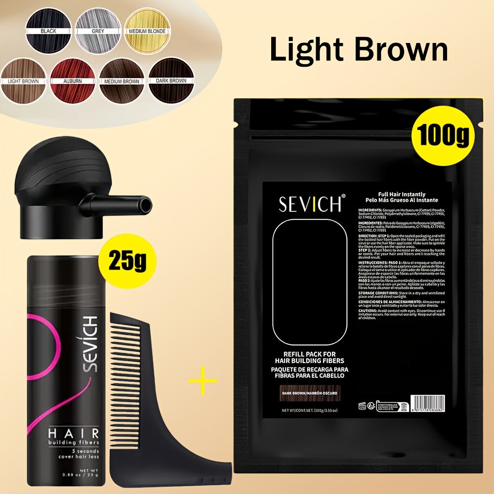 2-in-1 Hair Thickening Fiber Set—Powder + Applicator, Creates a Natural, Voluminous Effect, Suitable for All Hair Types