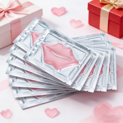 Lip Mask 50pcs Crystal Pink Moisturizing Deeply Hydrating Lip Patches for Dull Dry Lips Plumping Pink Fresh Look Gift for Women Mothers Bulk Gift Set