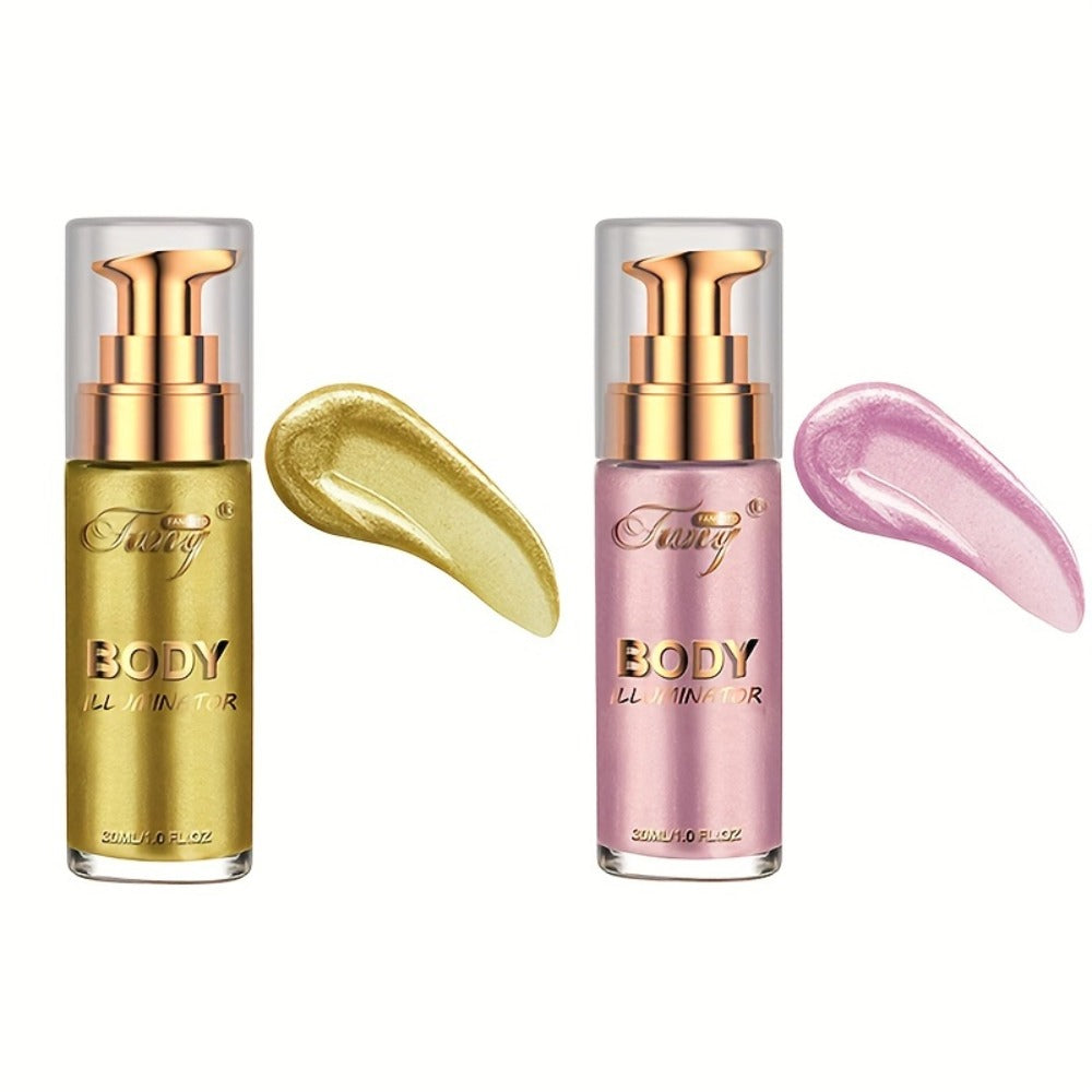 Liquid Luminizer Set of 2 Moisturizing Shimmer Highlighter for Face & Body All-in-One Glow Makeup Summer Bronzer Illuminator Women Gift