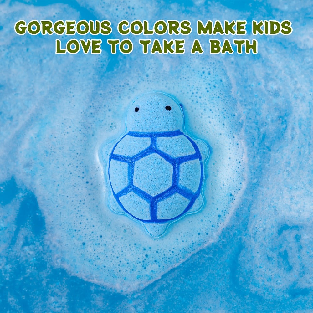Bath Bombs with Surprise Toys Inside 9 Pack - Turtle Shaped Bubble Bath Balls with Rose Scent & Hidden Toy | Kids Birthday Gift, Valentine's Day & Party Favor Bath Bomb Set