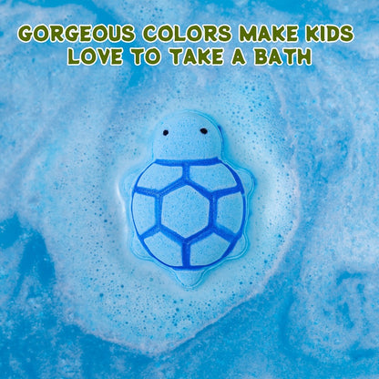 Bath Bombs with Surprise Toys Inside 9 Pack - Turtle Shaped Bubble Bath Balls with Rose Scent & Hidden Toy | Kids Birthday Gift, Valentine's Day & Party Favor Bath Bomb Set