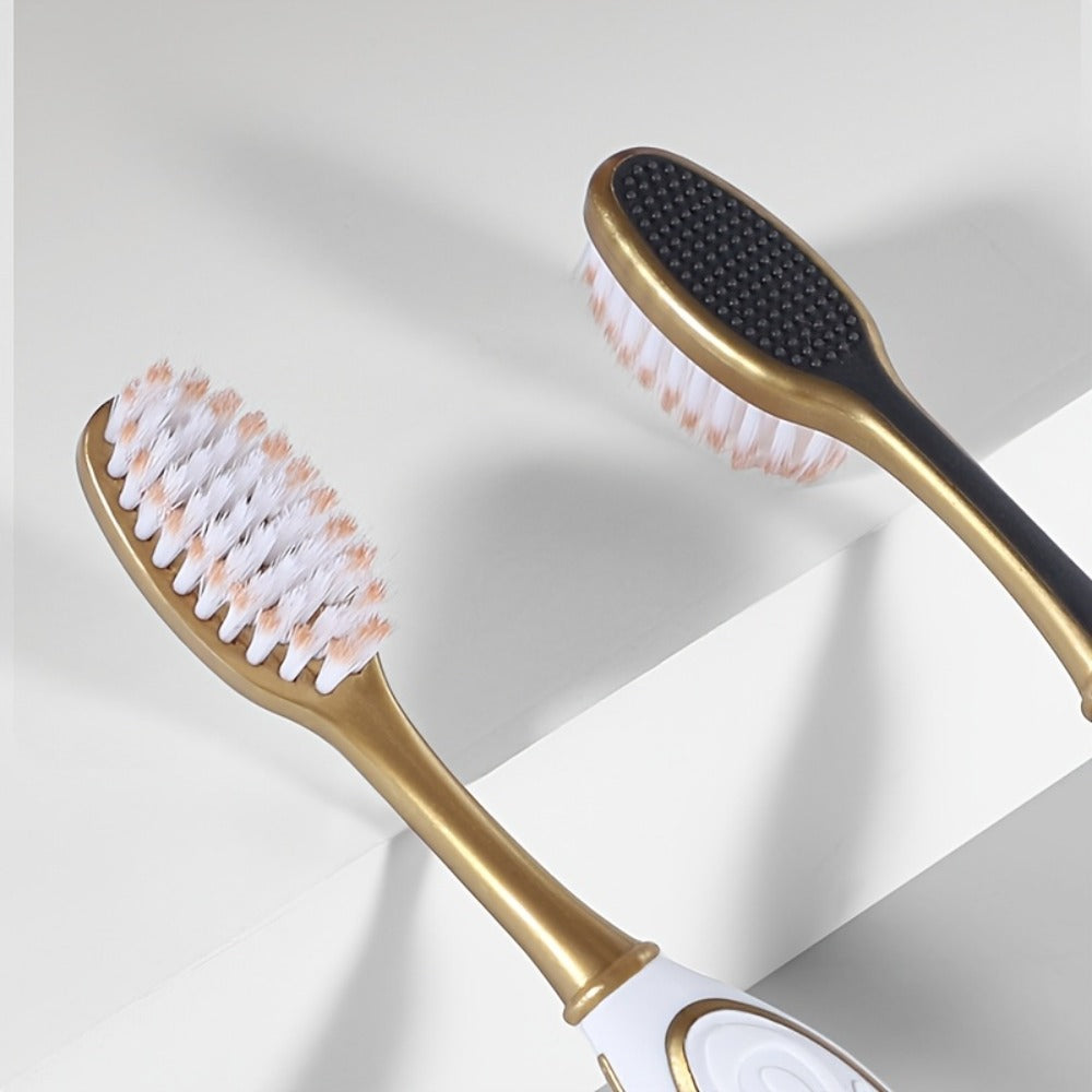GLORYIN [6pcs Travel Set] [6pcs Travel Set X 2] White Platinum Series Olive-shaped Anti-slip Handle Travel Essential Household, Adult, Couple, Soft Bristle Toothbrush.