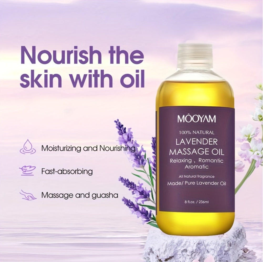 1/2/3pcs Lavender Massage Oil with Nut Oil, Grapefruit and More and Nourishes Light Beige, Brightens Your Light Beige, Unisex Massage Oil