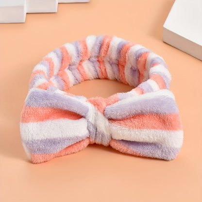 Headbands for Women 6 Pack Bow Design Soft Fabric Elastic Hair Bands for Makeup Spa Shower Skincare Routine Patterned Polyester Hair Headband for All Hair Types Beauty Accessory Gift Set