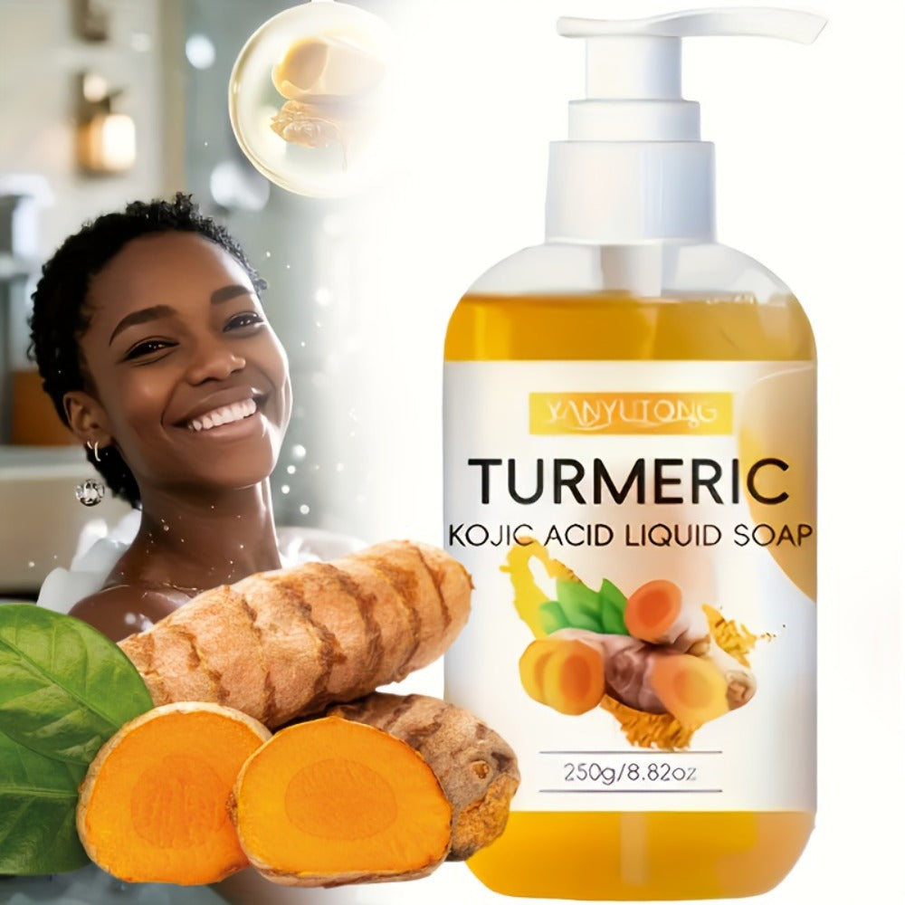 250g Turmeric Acid Liquid Soap, Moisturizing The Skin, Long-lasting Fragrance, Rich Foam, Fresh Scent, Gentle And Non-irritating To The Skin, Deeply Cleansing The Body To Smooth The Skin