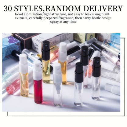 Mini Perfume Set for Women 30pcs - High Concentration Floral Fruity Woody Musky Portable Spray Bottles Long Lasting Fragrance Sampler Gift