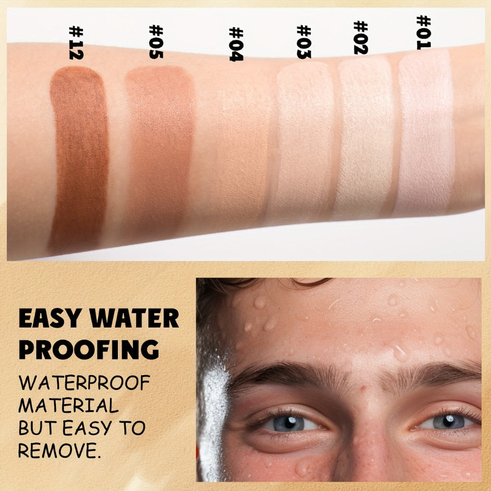 Concealer Foundation Stick 2pcs - Full Coverage CC Cream Waterproof Long-Lasting Matte Finish, Lightweight Moisturizing Formula for Light to Medium Tan Skin Tones, Multi-Purpose Flawless Makeup