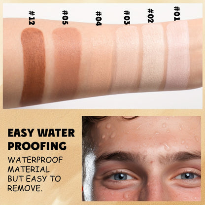 Concealer Foundation Stick 2pcs - Full Coverage CC Cream Waterproof Long-Lasting Matte Finish, Lightweight Moisturizing Formula for Light to Medium Tan Skin Tones, Multi-Purpose Flawless Makeup