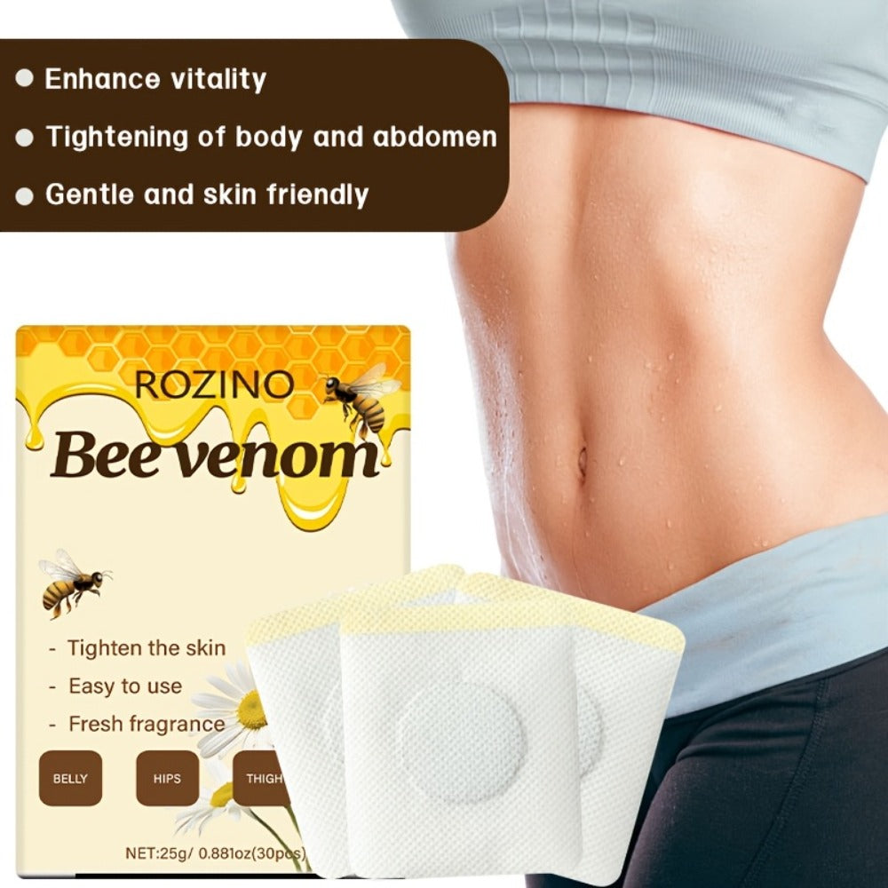 60pcs Bee Venom Navel Firming Patches, Infused with Natural Botanical Ingredients, Featuring a Fresh Scent And Long-Lasting Adhesion. Ideal for Body Care.Suitable for All Skin Types