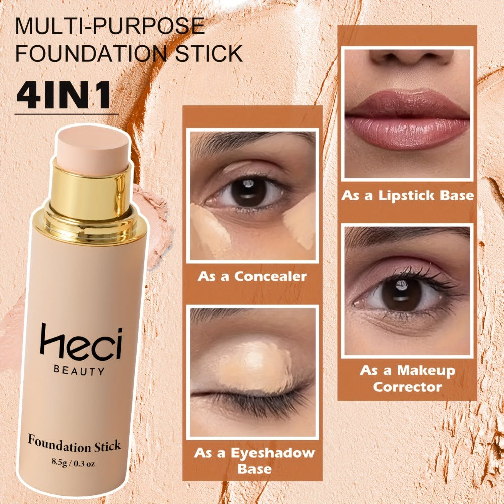 Concealer Foundation Stick 2pcs - Full Coverage CC Cream Waterproof Long-Lasting Matte Finish, Lightweight Moisturizing Formula for Light to Medium Tan Skin Tones, Multi-Purpose Flawless Makeup