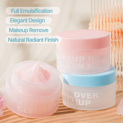 Cleansing Balm Makeup Remover — Gentle Hydrating Fast-Melt Formula, No Residue, Cold-Brewed Peach & Coconut Variants, Spa-Like Skin Cleansing for Sensitive & Neutral Skin, Pastel Blue & Pink